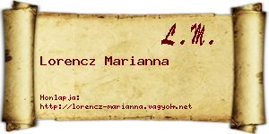 Lorencz Marianna névjegykártya